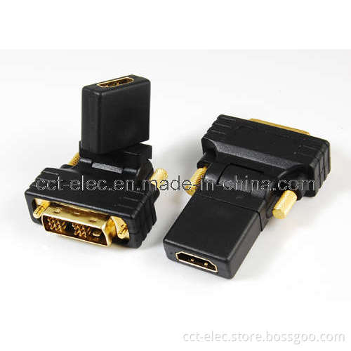 DVI (18+1) Male to HDMI Female Adaptor, Rotating 270